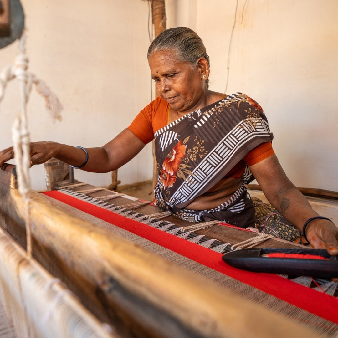 Pit loom used for weaving Bhavani Jamakkalam textile in Tamil Nadu