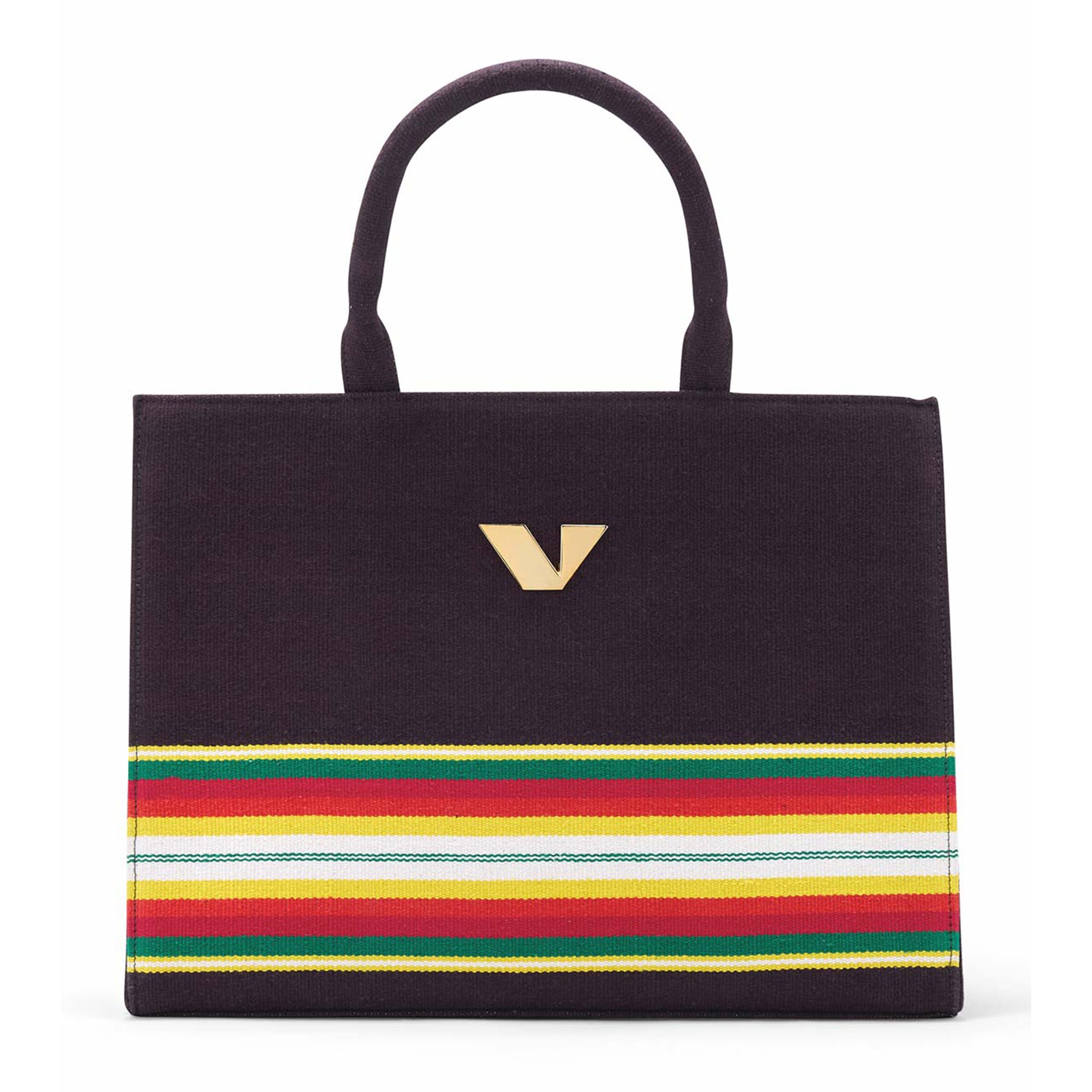 Ethical heritage tote bag featuring Bavani handwoven Jamakkalam textile-purple fr