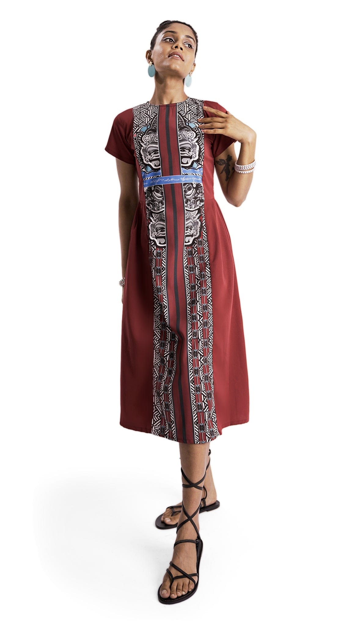 Purisai dress recycled textile Therukoothu inspired Vino Supraja Atelier