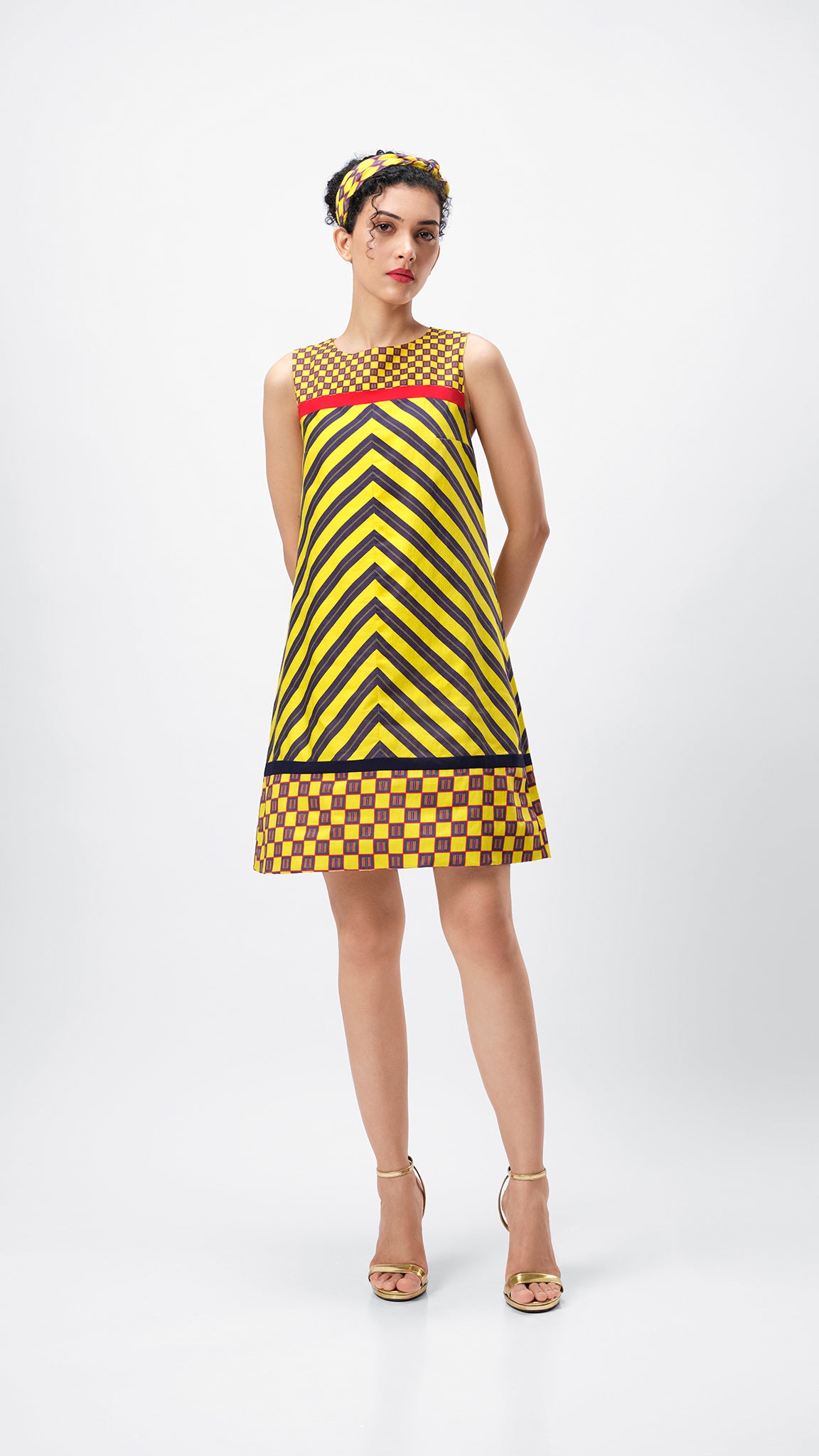 The Chevron Dress by Vino Supraja – Organic Cotton Couture Inspired by Bhavani Jamakkalam | London Fashion Week 2025 | Sustainable Fashion UAE