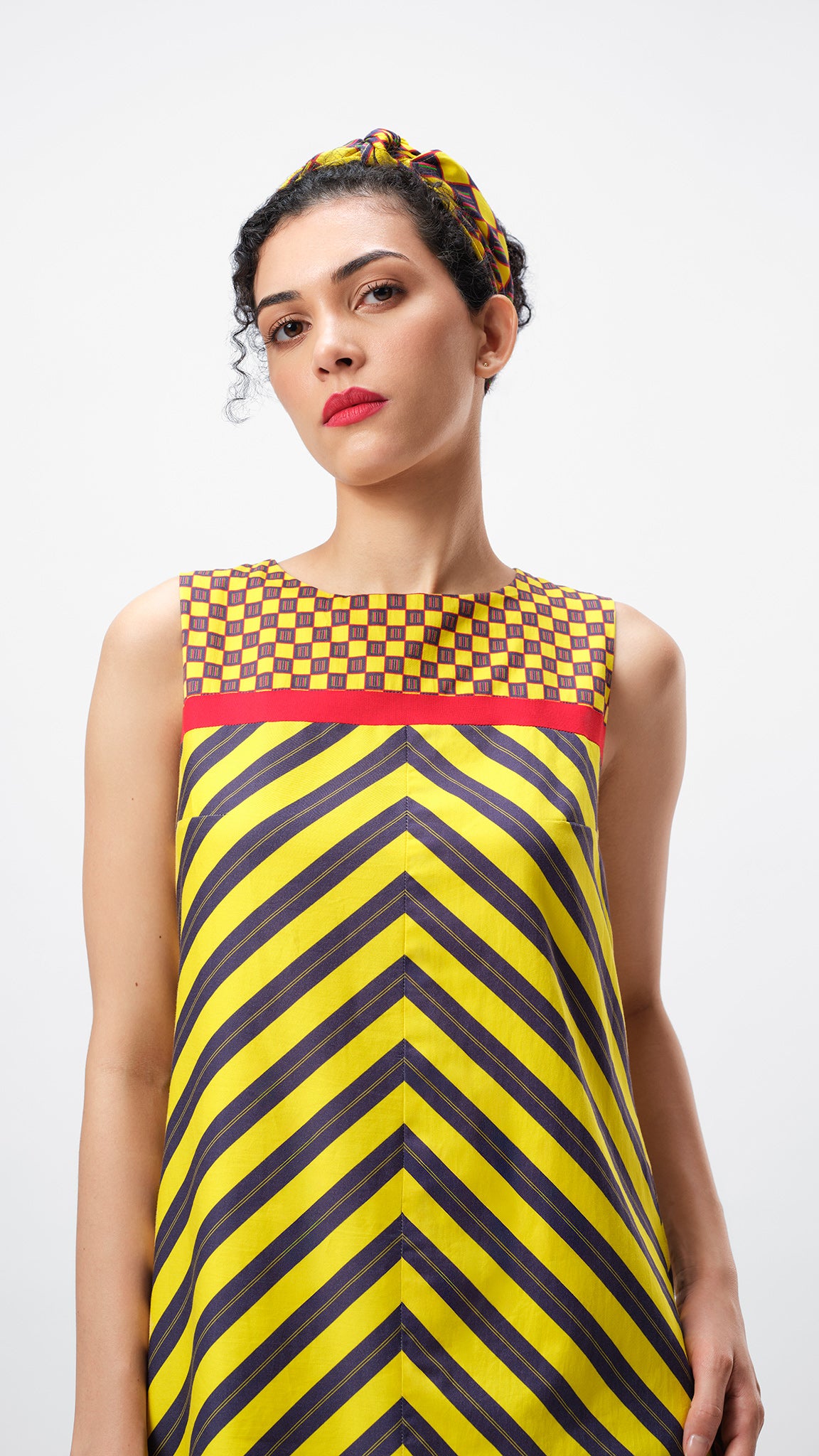 The Chevron Dress by Vino Supraja – Organic Cotton Couture Inspired by Bhavani Jamakkalam | London Fashion Week 2025 | Sustainable Fashion UAE