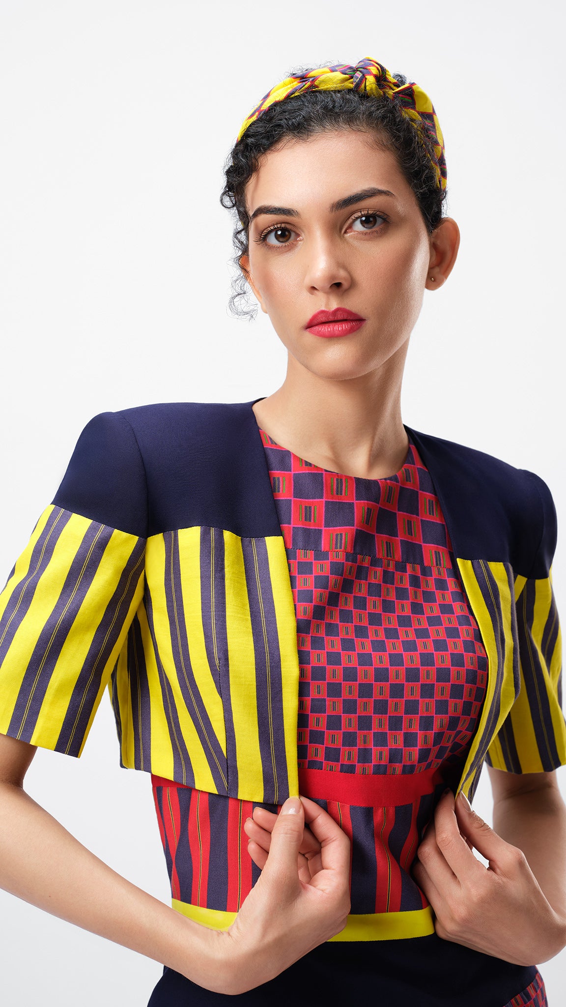 The Striped Jacket by Vino Supraja – Organic Cotton Couture Inspired by Bhavani Jamakkalam | London Fashion Week 2025 | Sustainable Fashion UAE