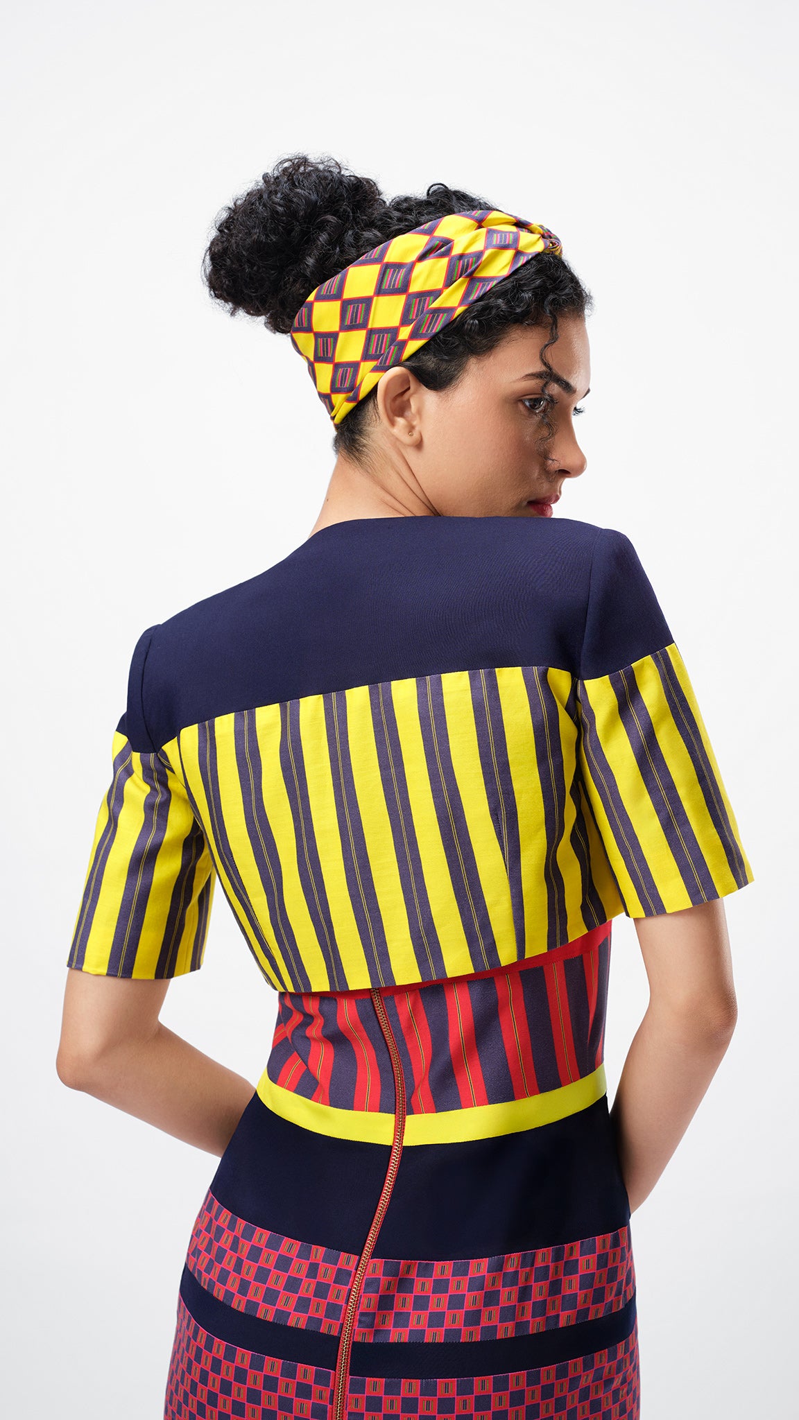 The Striped Jacket by Vino Supraja – Organic Cotton Couture Inspired by Bhavani Jamakkalam | London Fashion Week 2025 | Sustainable Fashion UAE