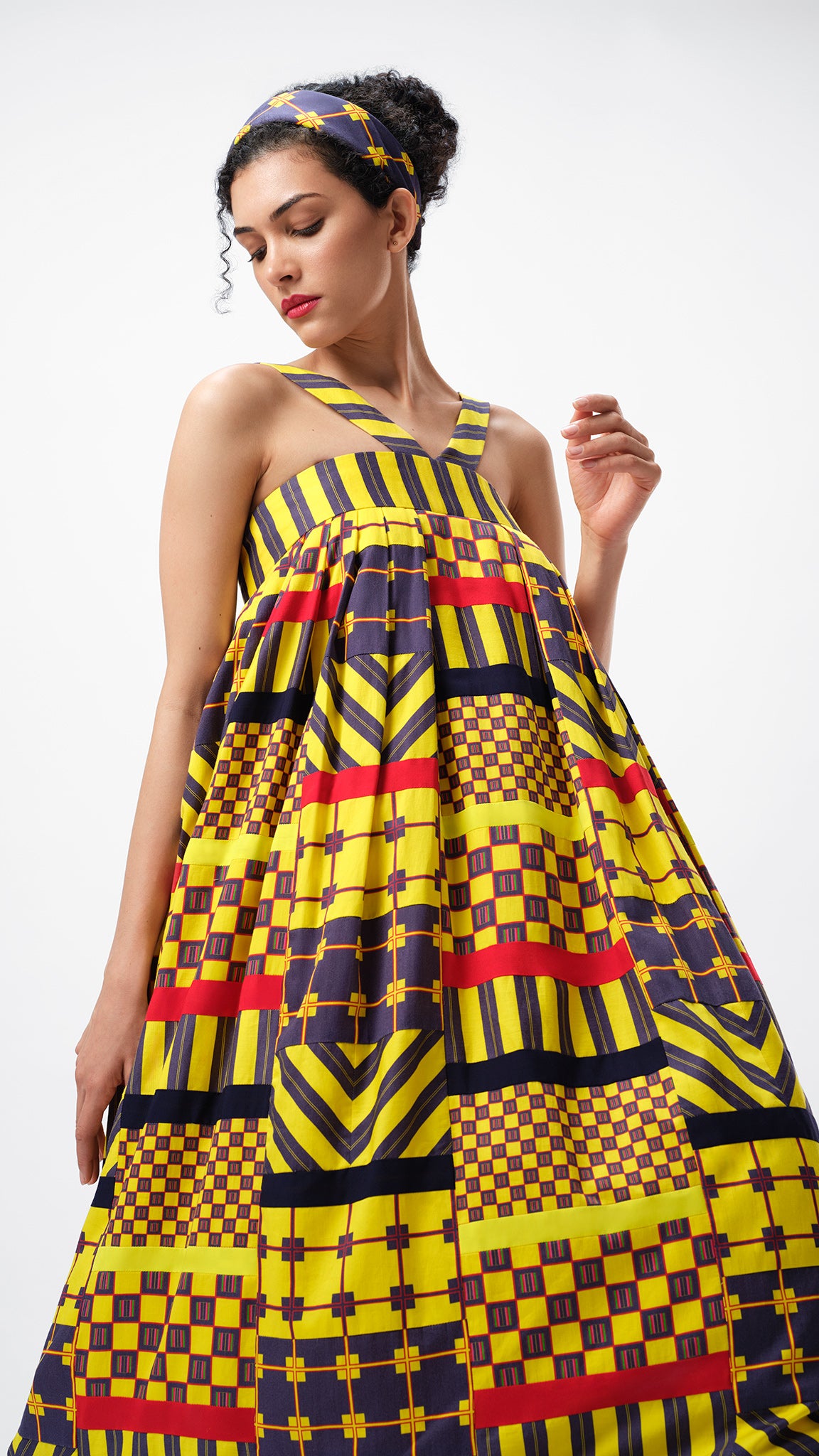 The Crown Dress by Vino Supraja – Organic Cotton Couture Finale with 400 Patchwork Pieces | Red Carpet Gown | London Fashion Week 2025 | Sustainable Fashion UAE