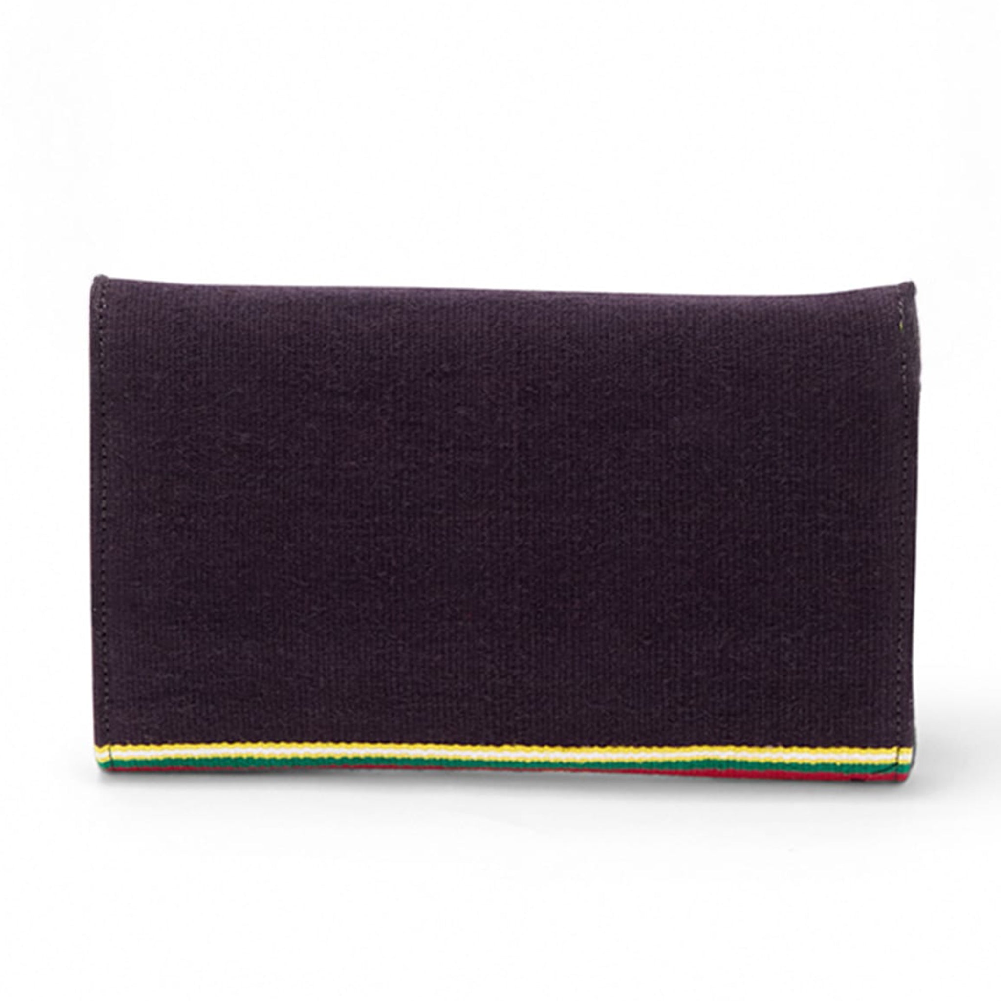 Elegant ethical clutch showcasing Bavani heritage weaving in vibrant colours-purple bk