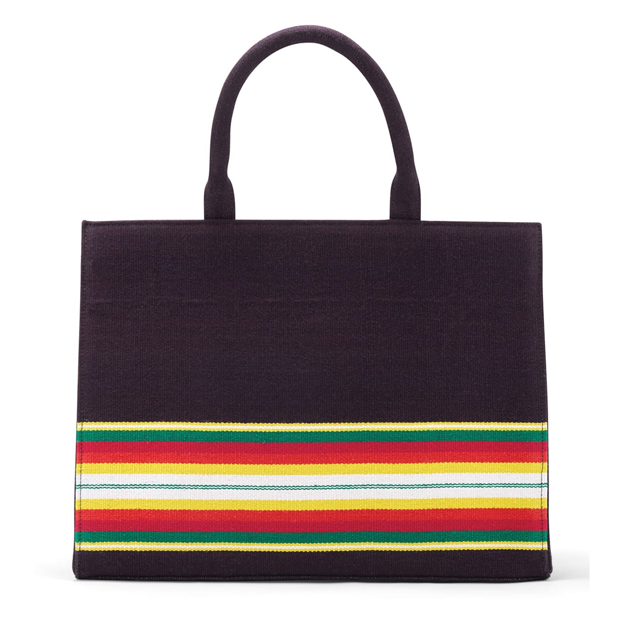 Ethical heritage tote bag featuring Bavani handwoven Jamakkalam textile-purple bk