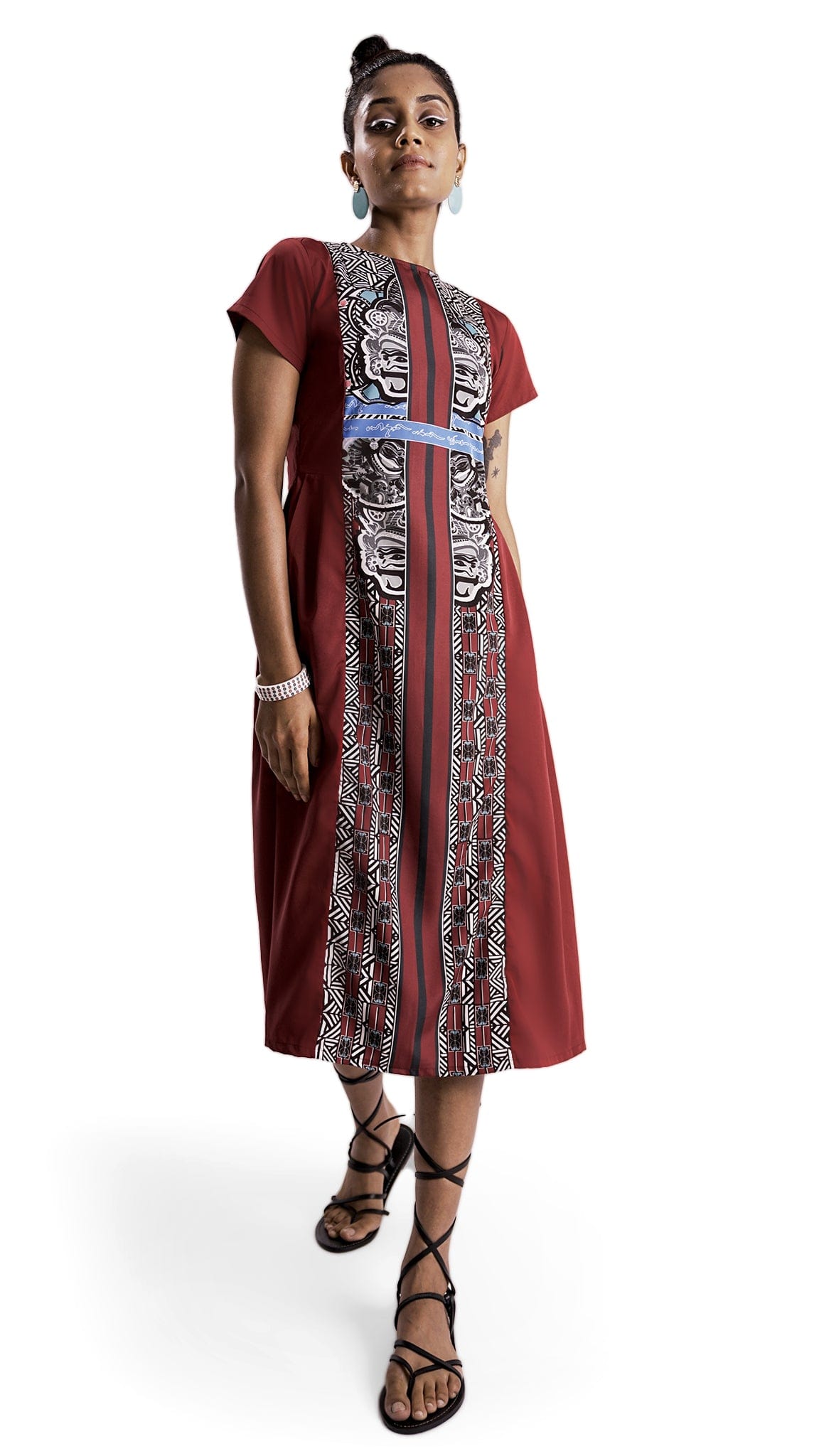 Purisai dress recycled textile Therukoothu inspired Vino Supraja Atelier