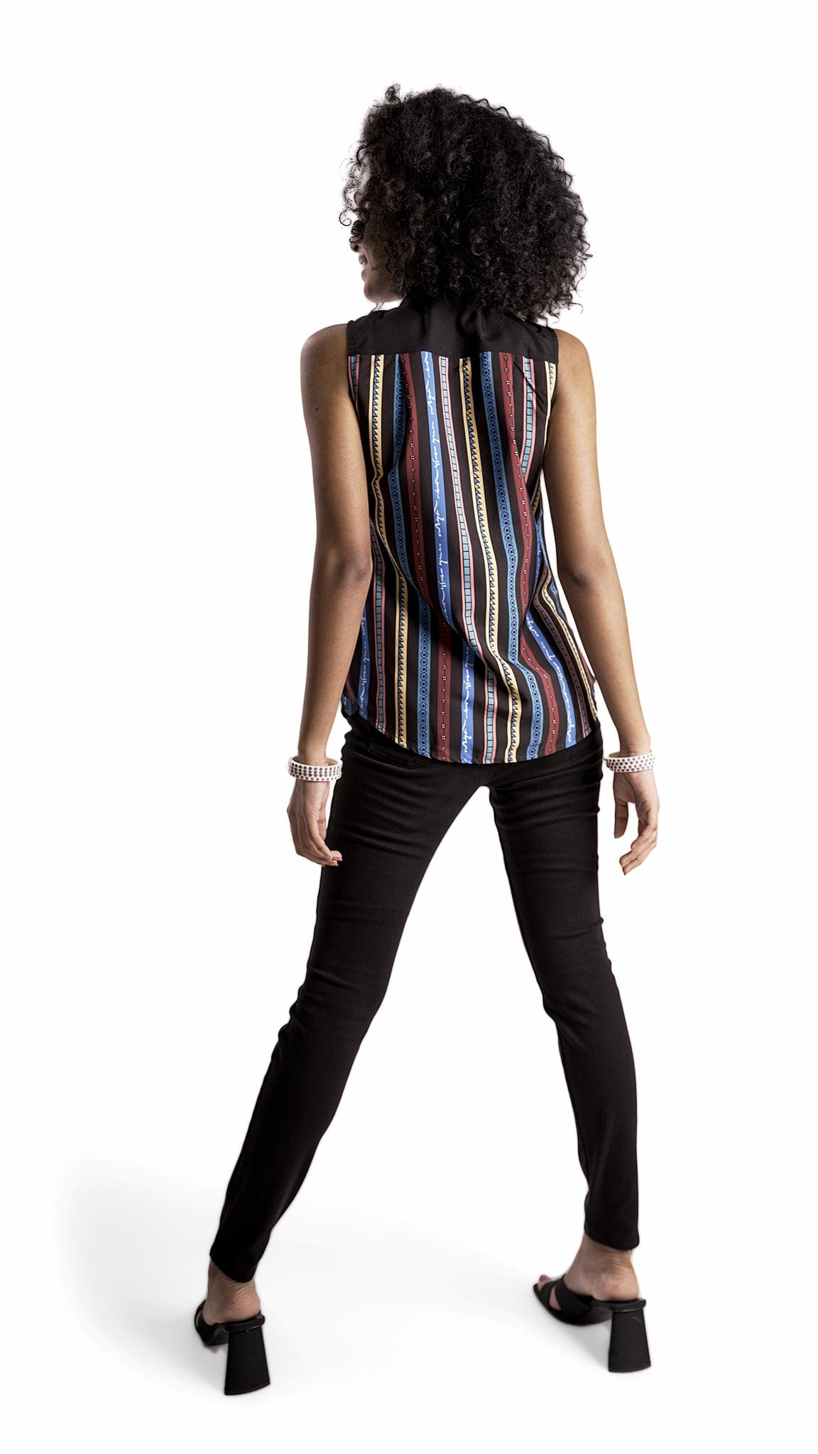 Purisai shirt recycled textile Therukoothu stripe pattern Vino Supraja Atelier