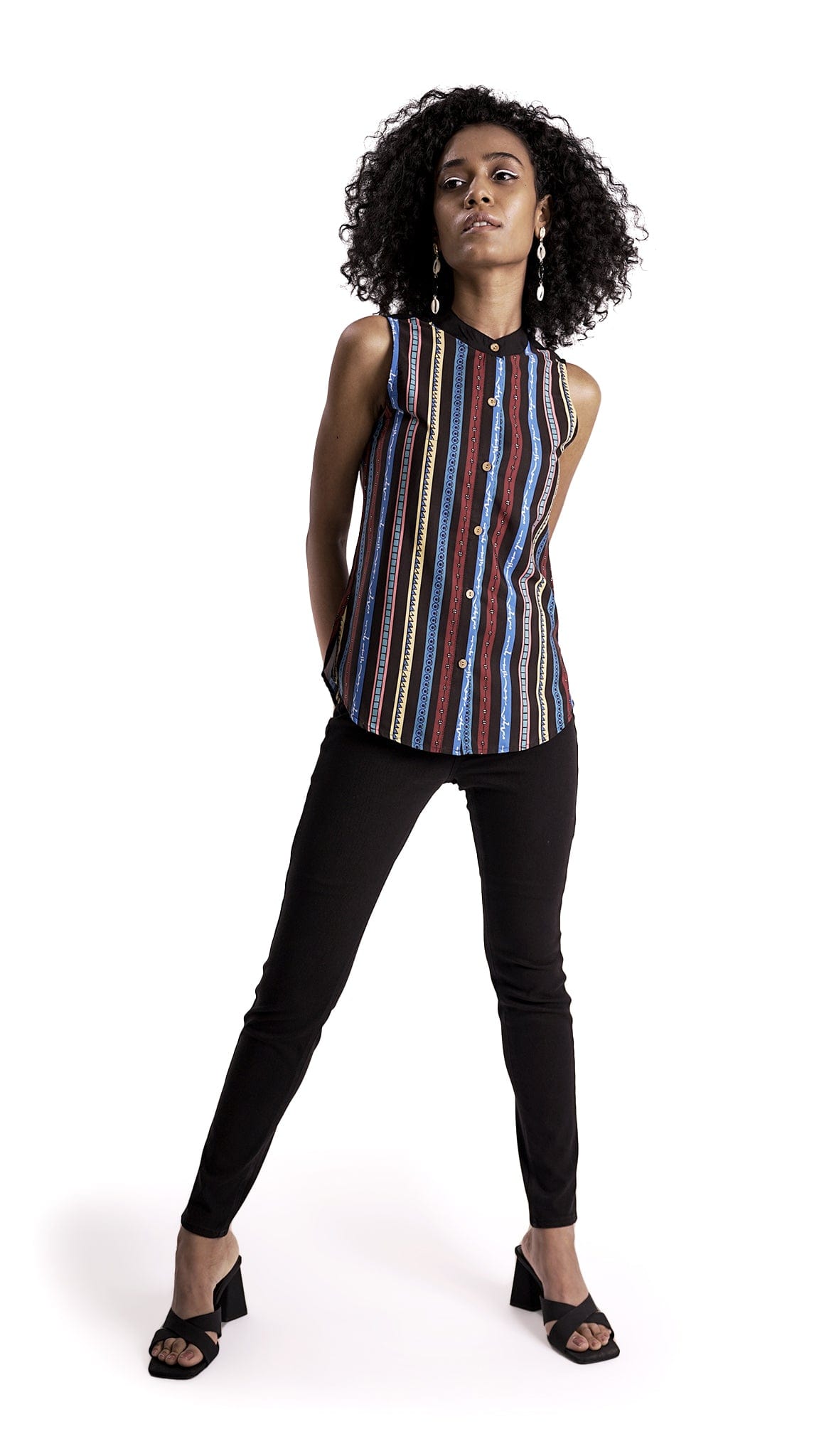 Purisai shirt recycled textile Therukoothu stripe pattern Vino Supraja Atelier