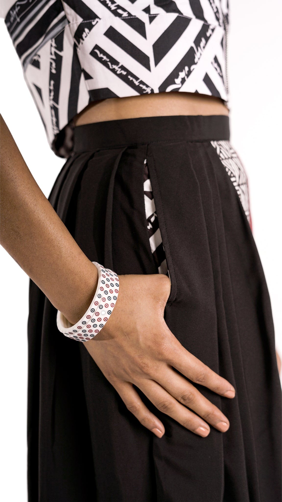 Purisai skirt recycled textile central panel Therukoothu inspired Vino Supraja Atelier
